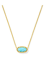 Load image into Gallery viewer, ELISA SHORT PENDANT NECKLACE GOLD LIGHT TEAL KYOCERA OPAL
