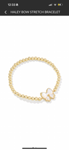 Load image into Gallery viewer, HALEY BOW STRETCH BRACELET GOLD IVORY MOTHER OF PEARL

