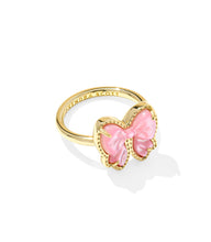 Load image into Gallery viewer, HALEY BOW BAND RING GOLD BLUSH IVORY MOTHER OF PEARL (multiple sizes)
