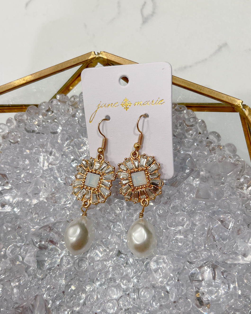 Opal Pearl Dangle Earring