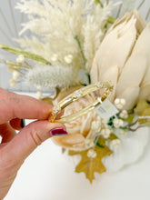 Load image into Gallery viewer, MINI ELISA LUXE BANGLE BRACELET GOLD WHITE CZ S/M
