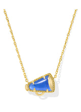 Load image into Gallery viewer, CHEER SHORT PENDANT NECKLACE GOLD COBALT ILLUSION
