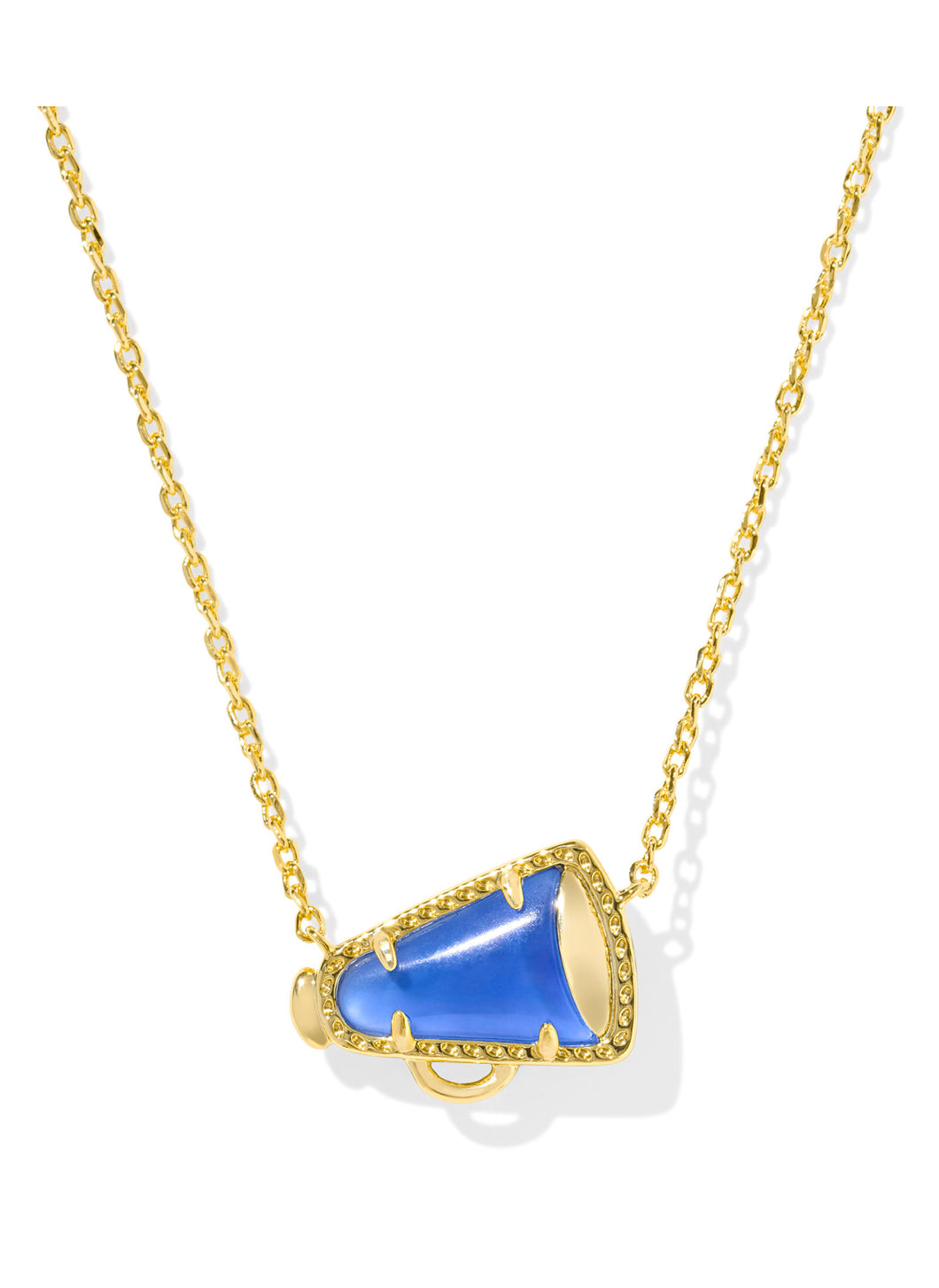CHEER SHORT PENDANT NECKLACE GOLD COBALT ILLUSION