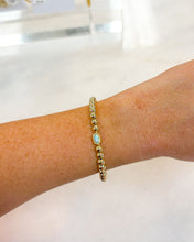 Load image into Gallery viewer, MINI ELAINA STRETCH BRACELET GOLD LIGHT TEAL KYOCERA OPAL

