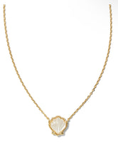 Load image into Gallery viewer, BRYNNE SHELL SHORT PENDANT NECKLACE GOLD IVORY MOTHER OF PEARL
