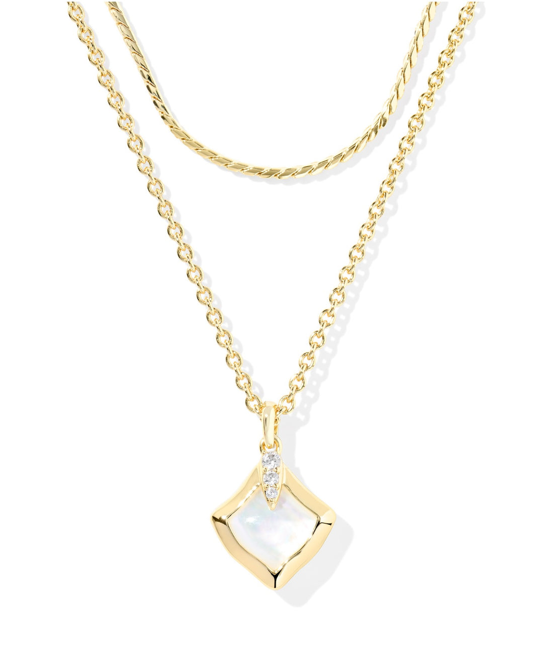 JOELLE MULTI STRAND NECKLACE GOLD IVORY MOTHER
OF PEARL