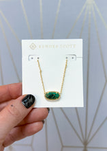 Load image into Gallery viewer, ELISA PENDANT NECKLACE GOLD BRONZE VEINED GREEN MALACHITE
