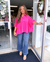 Load image into Gallery viewer, Hot Pink Oversized Drawstring Top
