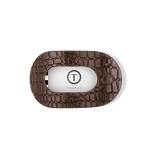 Load image into Gallery viewer, Brown Crocodile | Medium | Flat Round Hair Clip
