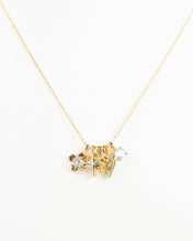 Load image into Gallery viewer, Flower, Bow and Heart Charm Necklace Set Gold
