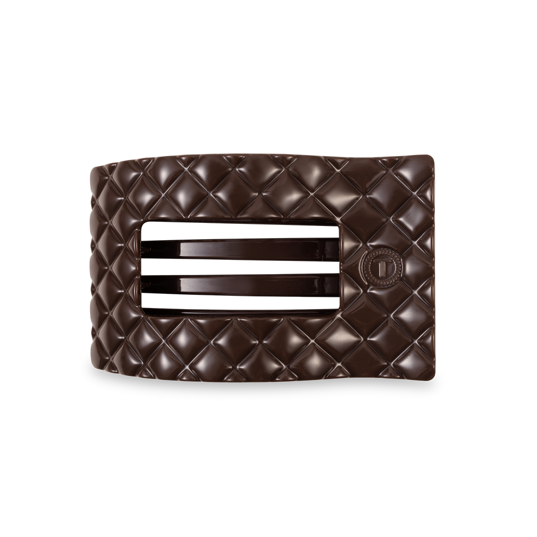 Flat Rectangle Hair Clip | Medium | Truly Taupe Quilted