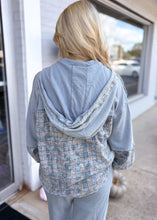 Load image into Gallery viewer, Denim Plaid Hooded Top
