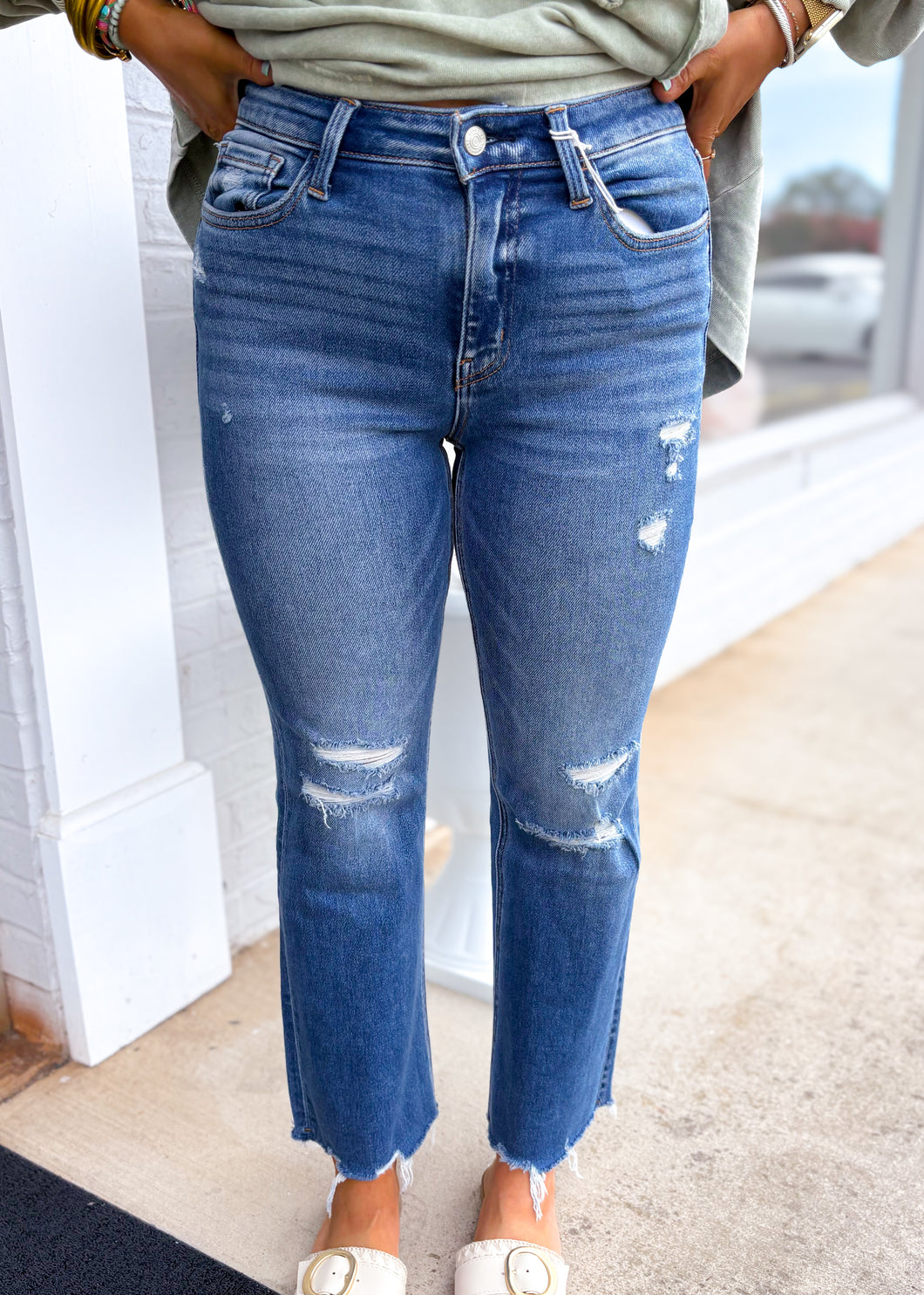 Aurora High Rise Crop Kick Flare Jeans