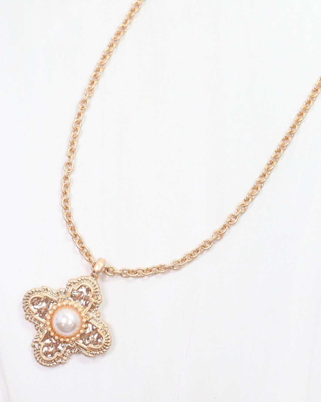 Paulina Pearl Cross Necklace