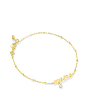Load image into Gallery viewer, MAMA CRYSTAL DELICATE CHAIN BRACELET GOLD
