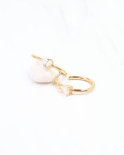 Load image into Gallery viewer, Nicki CZ Hoop Earring Gold
