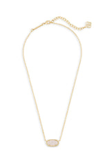 Load image into Gallery viewer, ELISA SHORT PENDANT NECKLACE GOLD IRIDESCENT DRUSY
