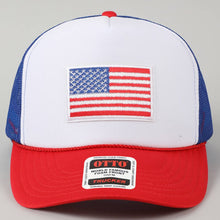 Load image into Gallery viewer, American Flag Embroidery Patch Foam Trucker Hat
