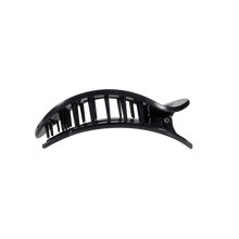 Load image into Gallery viewer, Flat Round | Black Polka Dot Party | Medium Hair Clip

