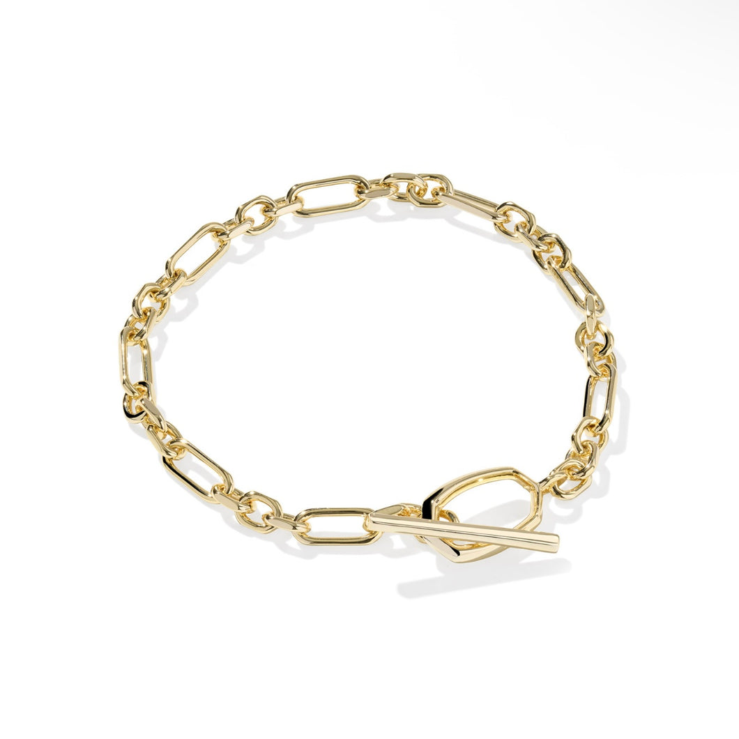 SYLVIA METAL LINK AND CHAIN BRACELET GOLD