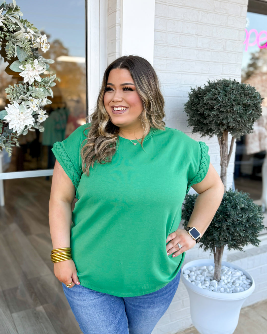 Out Late Top - Green