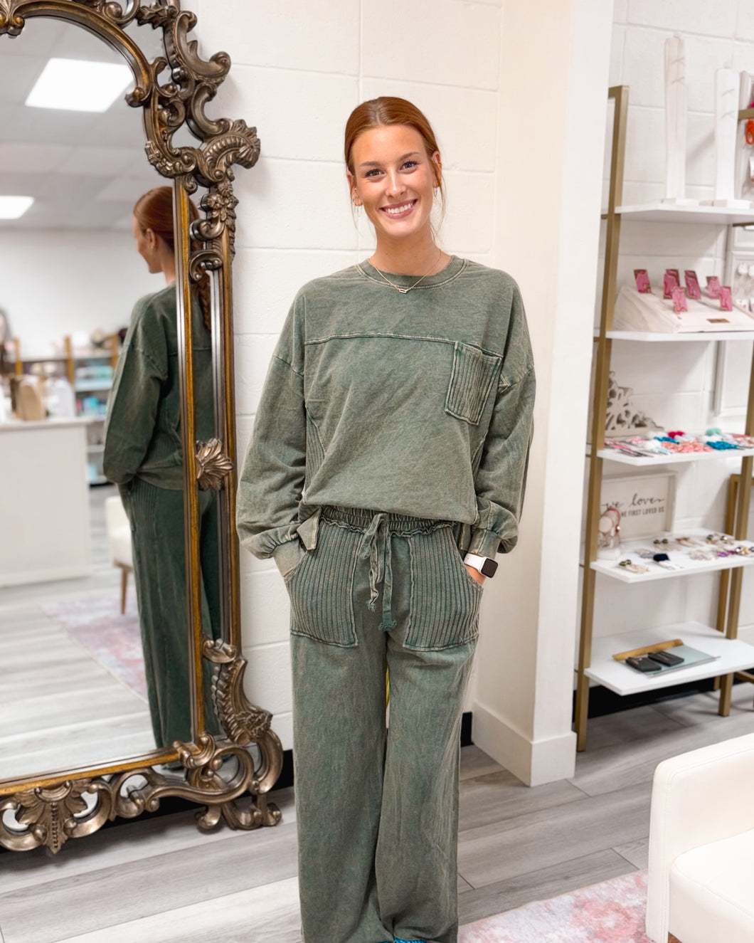 Burning It Down Pants - Olive