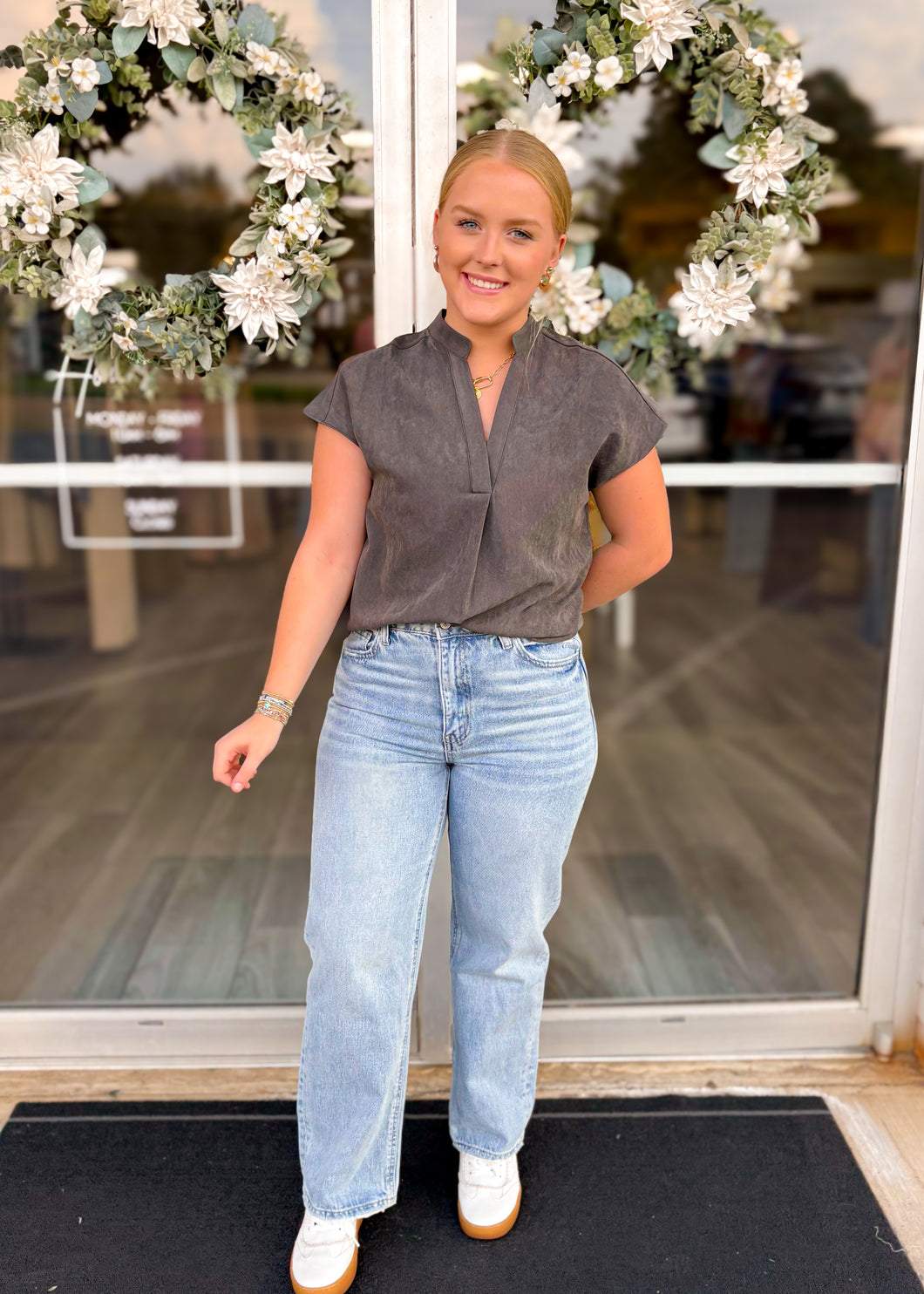 Zara Blouse - Charcoal