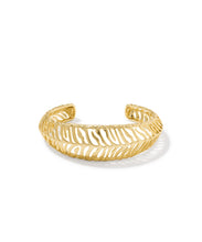 Load image into Gallery viewer, TIGER STRIPED MIKKI CUFF BRACELET GOLD S/M
