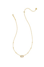 Load image into Gallery viewer, ELISA LATTICE FRAME SHORT PENDANT NECKLACE GOLD IVORY MOTHER OF PEARL
