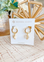 Load image into Gallery viewer, MALLORY ROSE HUGGIE EARRINGS GOLD IVORY MOTHER OF PEARL
