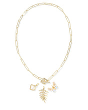 Load image into Gallery viewer, BIANCA BUTTERFLY CHARM NECKLACE GOLD IRIDESCENT
WHITE MIX
