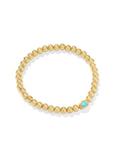 Load image into Gallery viewer, MINI ELAINA STRETCH BRACELET GOLD LIGHT TEAL KYOCERA OPAL
