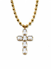 Load image into Gallery viewer, Large Zircon Cross Necklace Water Resistant
