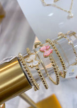 Load image into Gallery viewer, HALEY BOW STRETCH BRACELET GOLD BLUSH IVORY MOTHER OF PEARL
