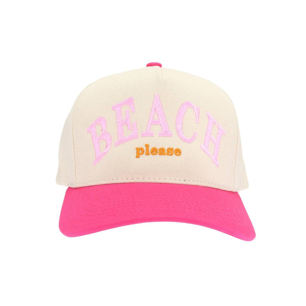 Beach Please C.C Embroidered Trucker Hat