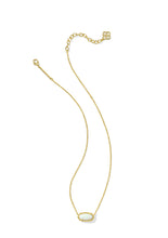 Load image into Gallery viewer, ELISA SHORT PENDANT NECKLACE GOLD LIGHT YELLOW KYOCERA OPAL
