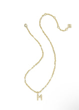 Load image into Gallery viewer, BUBBLE LETTER M SHORT PENDANT NECKLACE GOLD
