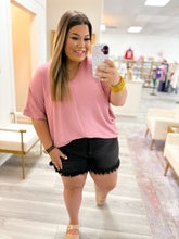 Load image into Gallery viewer, Washed Black Denim Shorts
