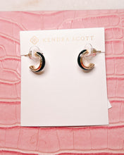 Load image into Gallery viewer, Ainsley Huggie Earrings - Black Enamel
