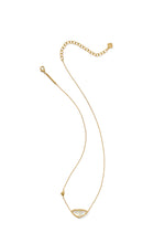 Load image into Gallery viewer, MARGOT SHORT PENDANT NECKLACE VINTAGE GOLD IRIDESCENT ABALONE
