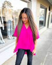 Load image into Gallery viewer, Drop Shoulder Blouse - Hot Pink
