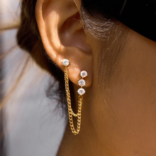 Load image into Gallery viewer, Tropez Chain Drop Earrings 18K Gold Water Resistant Non Tarnish
