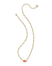 Load image into Gallery viewer, ELISA FIGARO CHAIN SHORT PENDANT NECKLACE GOLD PAPAYA IRIDESCENT MOTHER OF PEARL
