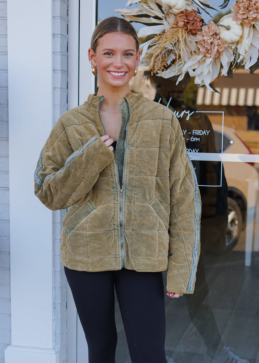 Quilted Corduroy Puff Jacket