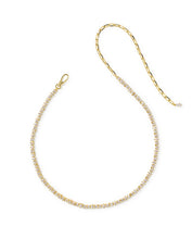 Load image into Gallery viewer, FATE TENNIS NECKLACE GOLD WHITE CZ
