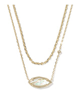 Load image into Gallery viewer, OPHELIA MULTI STRAND NECKLACE GOLD IRIDESCENT ABALONE
