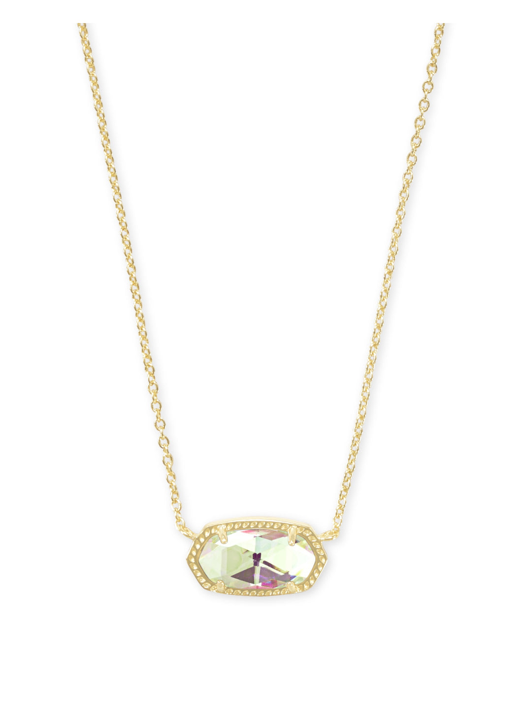 ELISA SHORT PENDANT NECKLACE GOLD DICHROIC GLASS