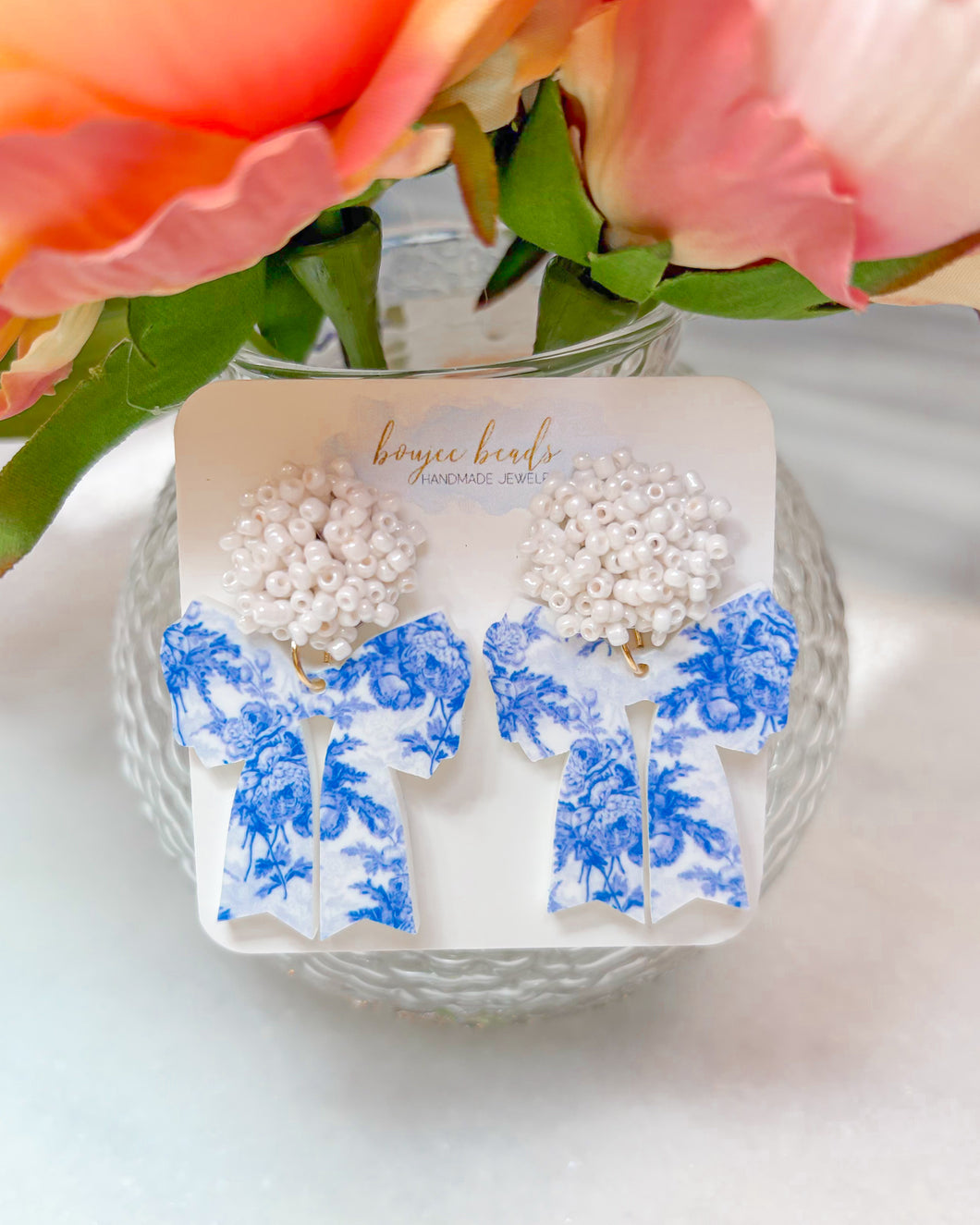 Jessie Blue Bow Earrings
