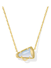 Load image into Gallery viewer, CHEER SHORT PENDANT NECKLACE GOLD PERIWINKLE ILLUSION
