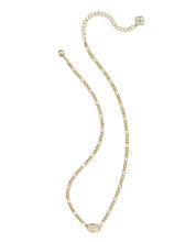 Load image into Gallery viewer, ELISA FIGARO CHAIN SHORT PENDANT NECKLACE GOLD IRIDESCENT ABALONE

